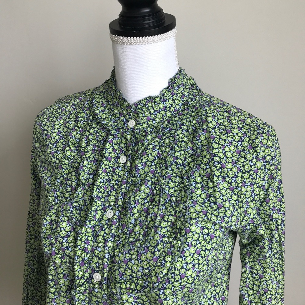 J. Crew floral green shirt button down Size XS - Picture 3 of 7